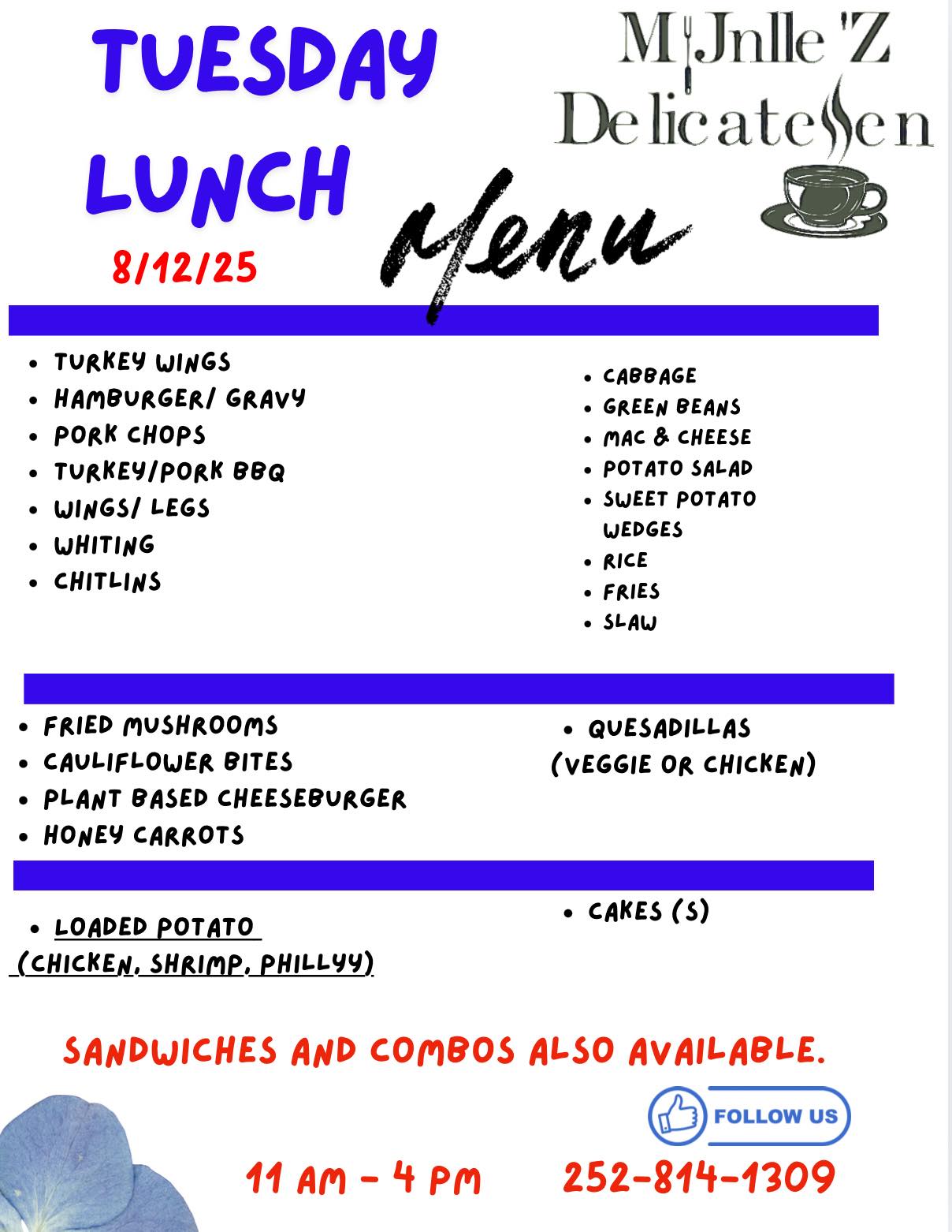 MyJnlle’Z Delicatessen Menu