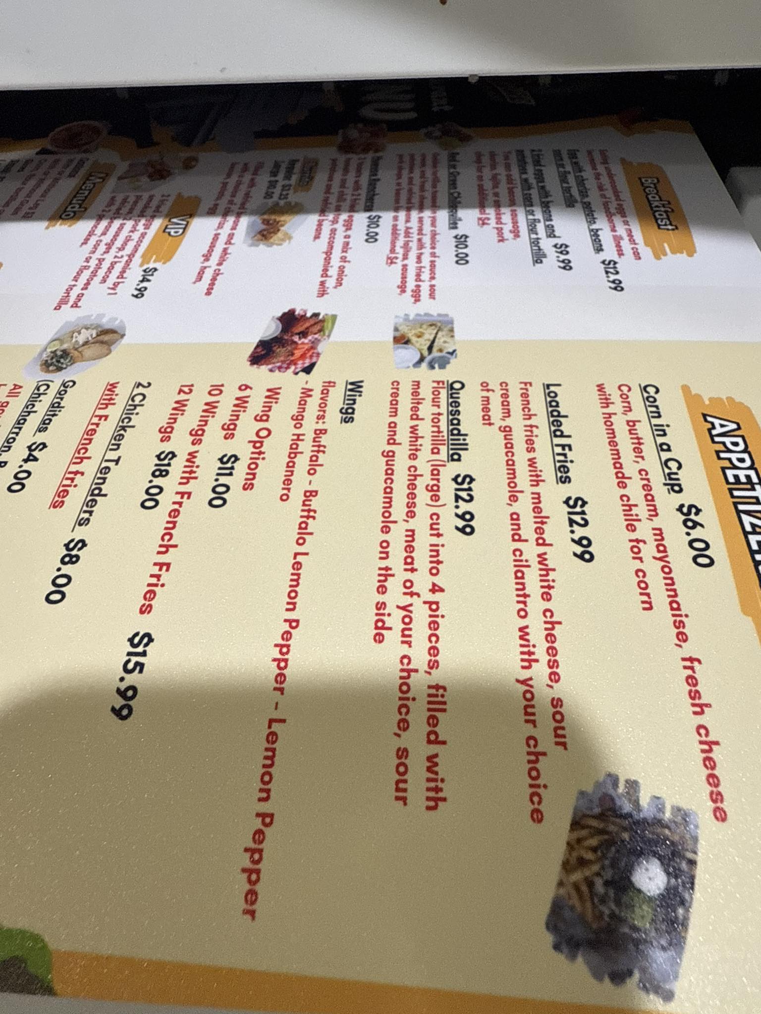 El compadre tacos y Tortas Menu