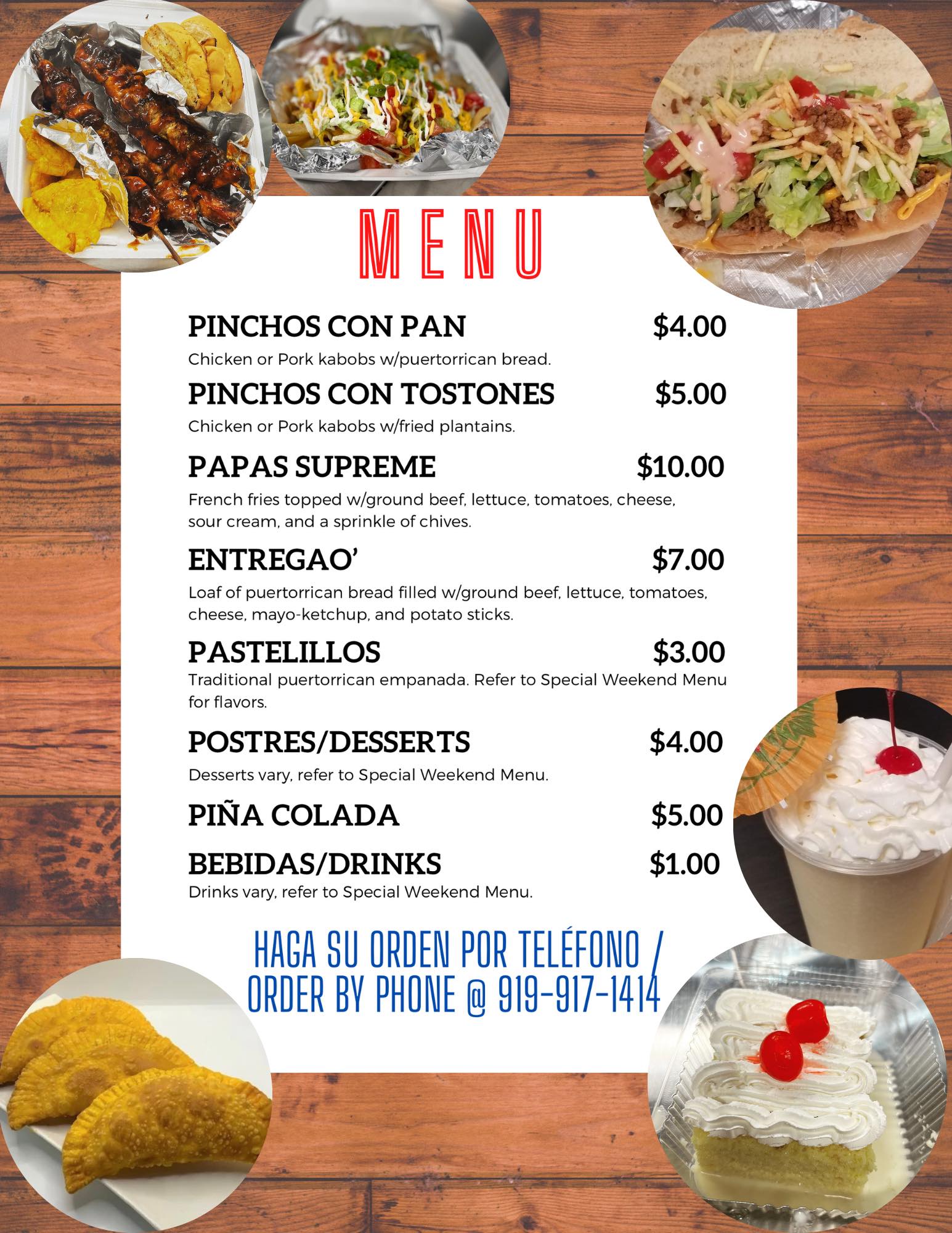 El Kiosco No. 1 Menu