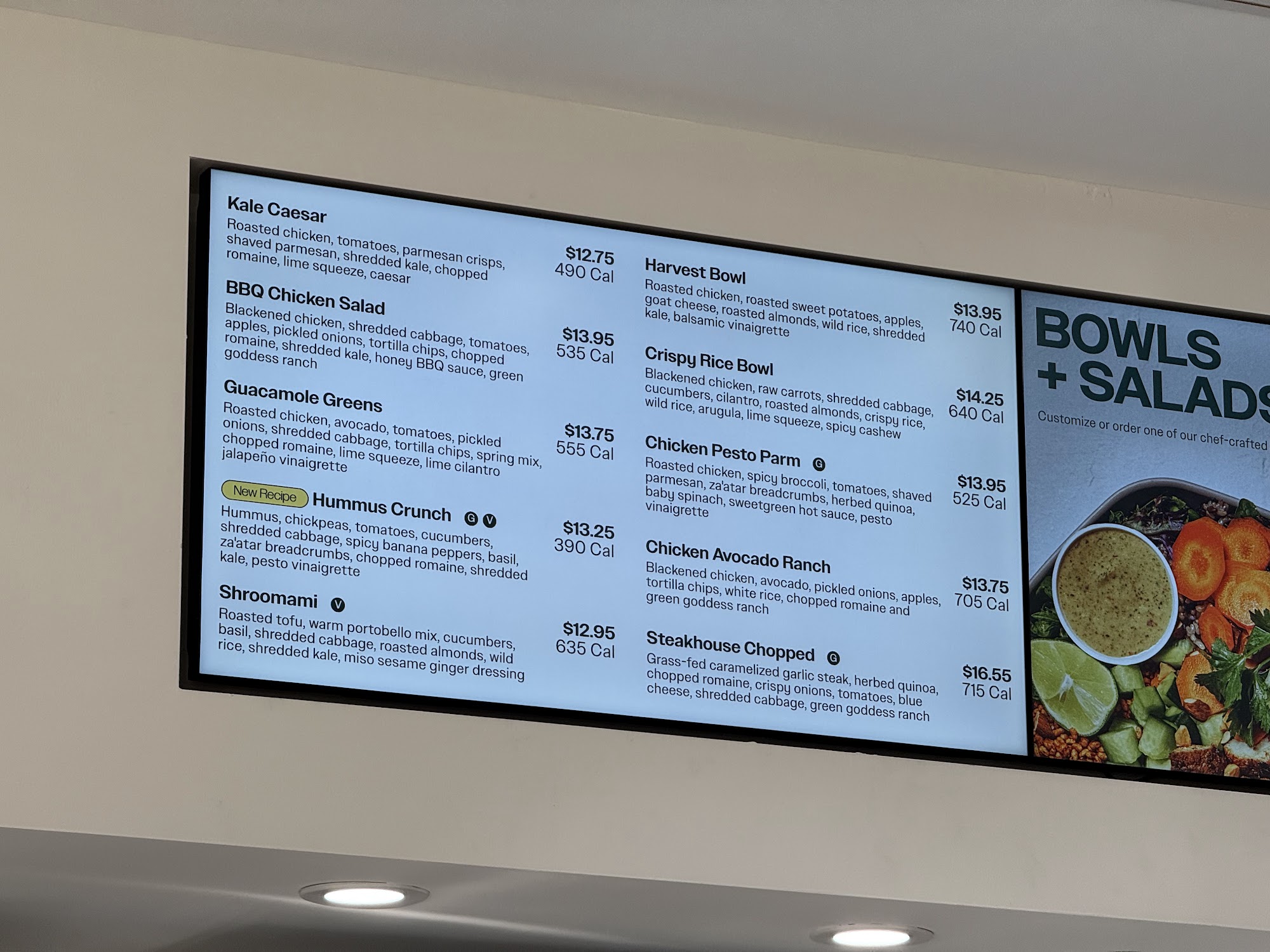 sweetgreen Menu