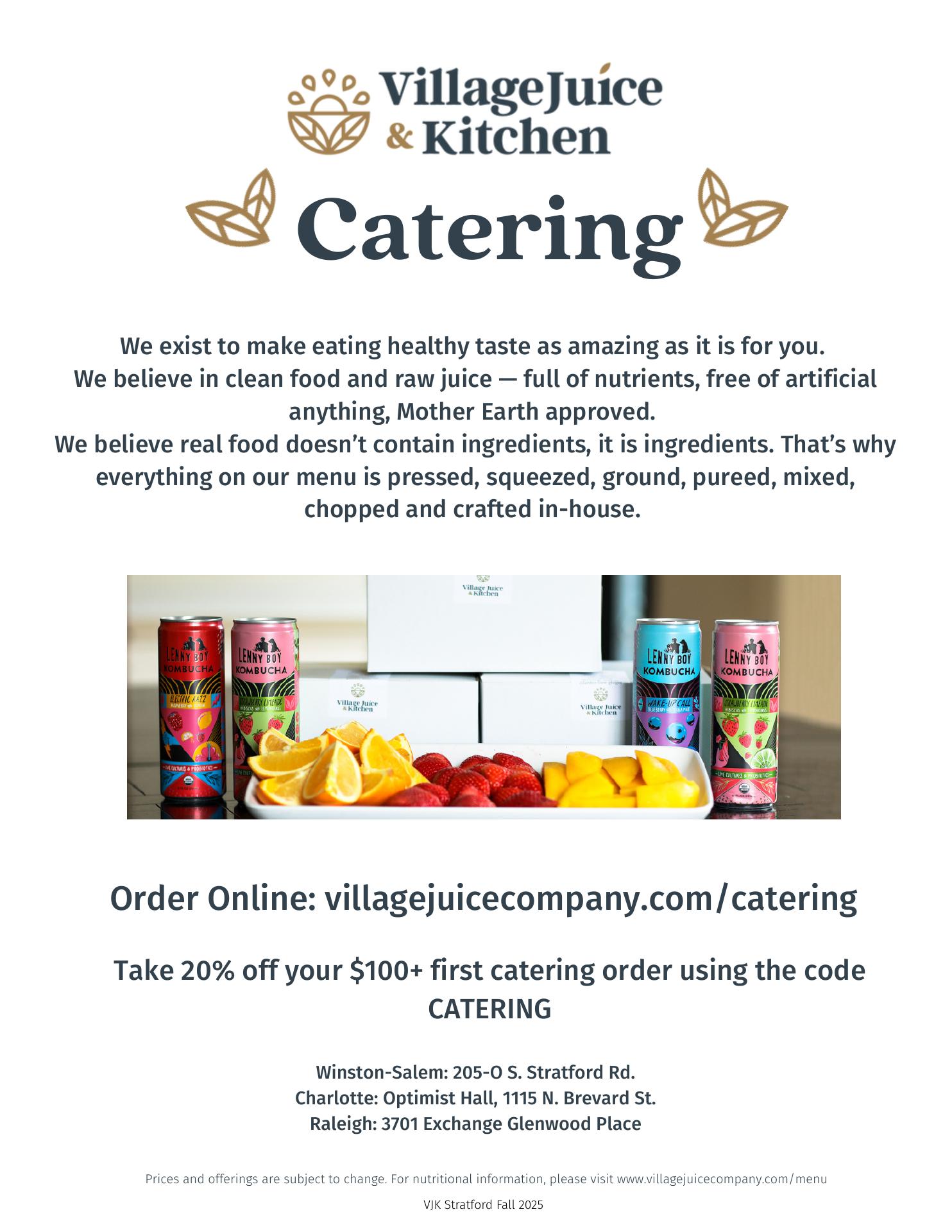 Village Juice & Kitchen Menu