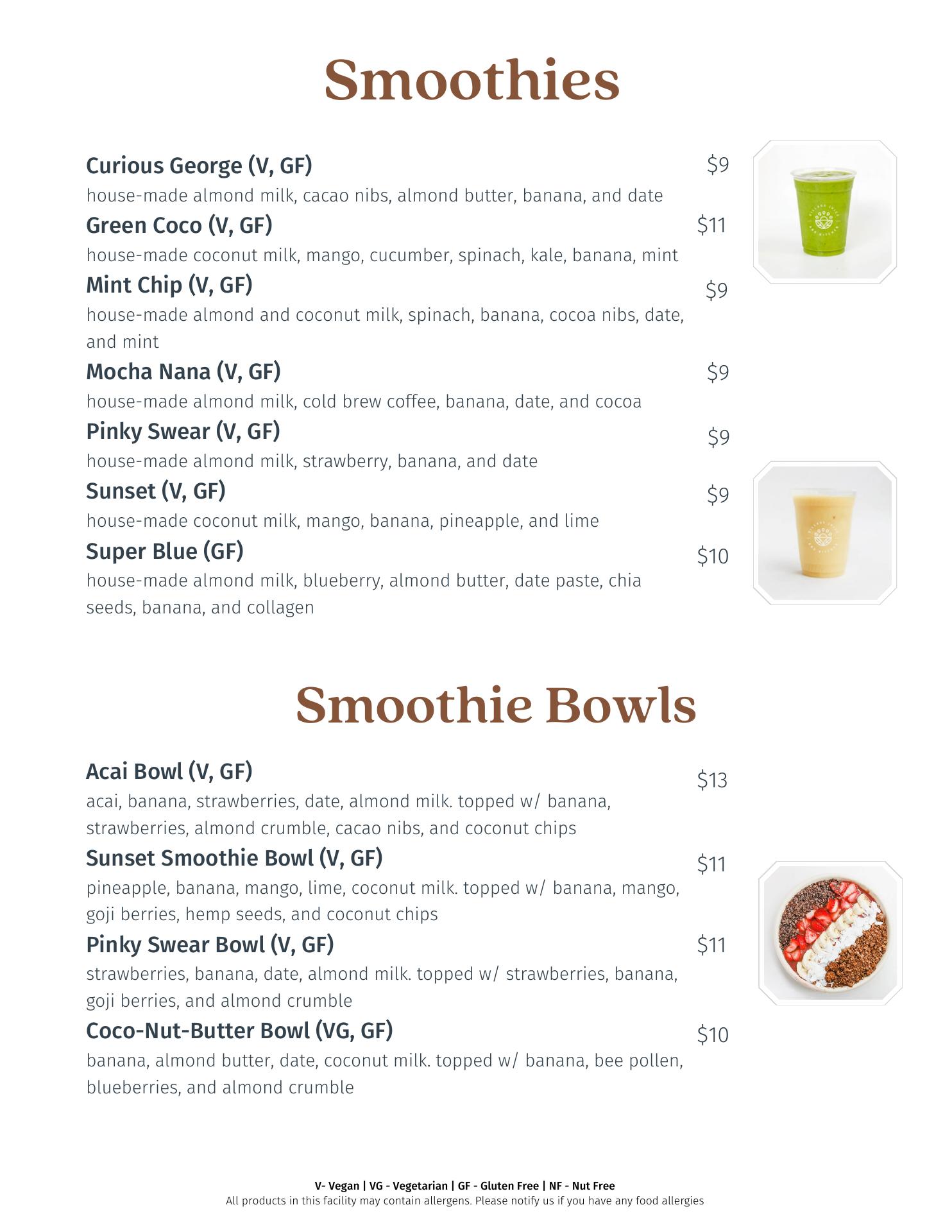 Village Juice & Kitchen Menu