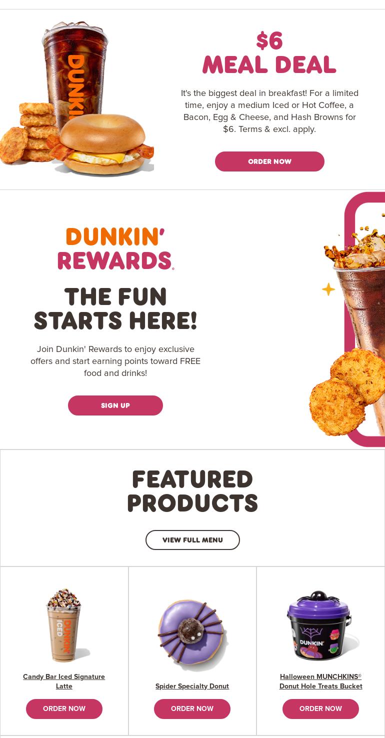 Dunkin' Menu