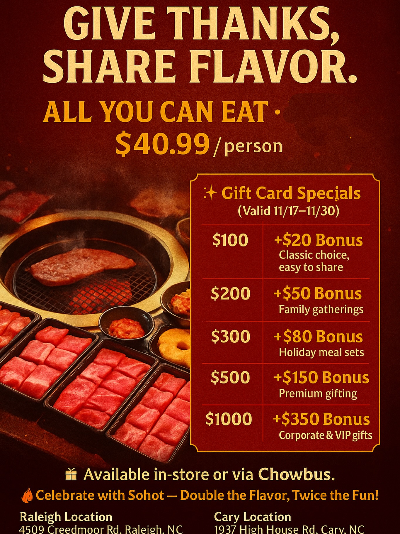 SoHot HotPot & BBQ Menu