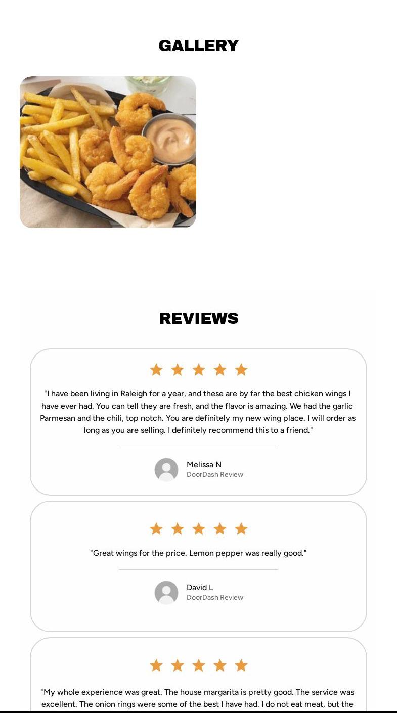 The Thirsty Buffalo Wings and Brews Menu