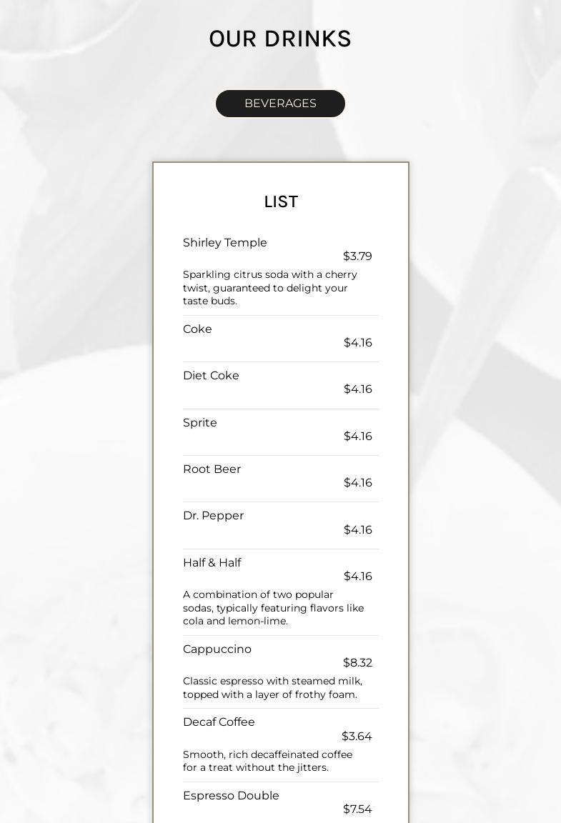 Anthony's La Piazza Prime Menu