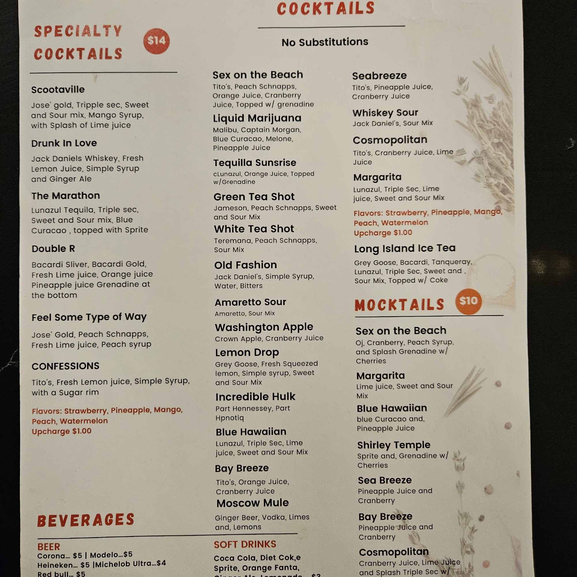 Liquid Legends Menu