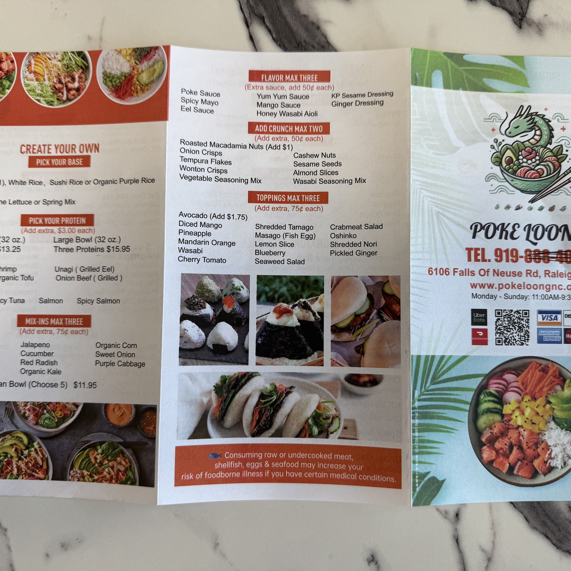 Poke Loong Menu