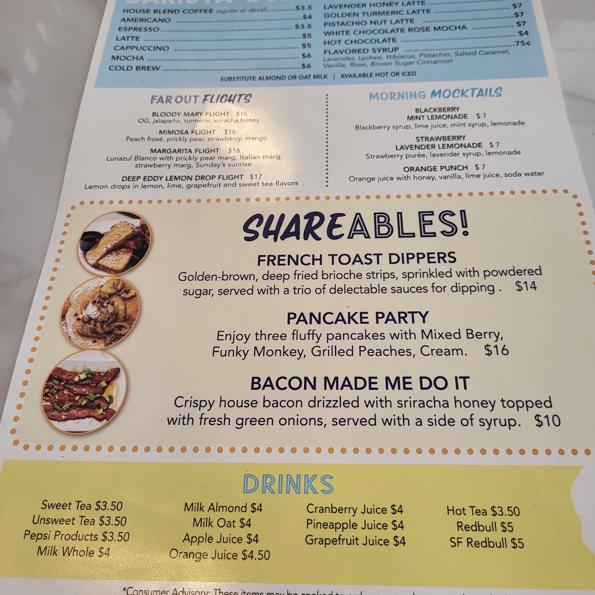 Sundays AM Eatery Menu