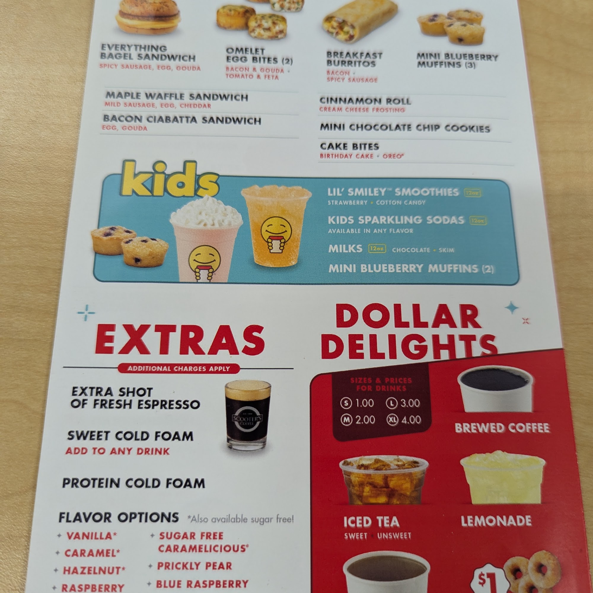 Scooter's Coffee Menu