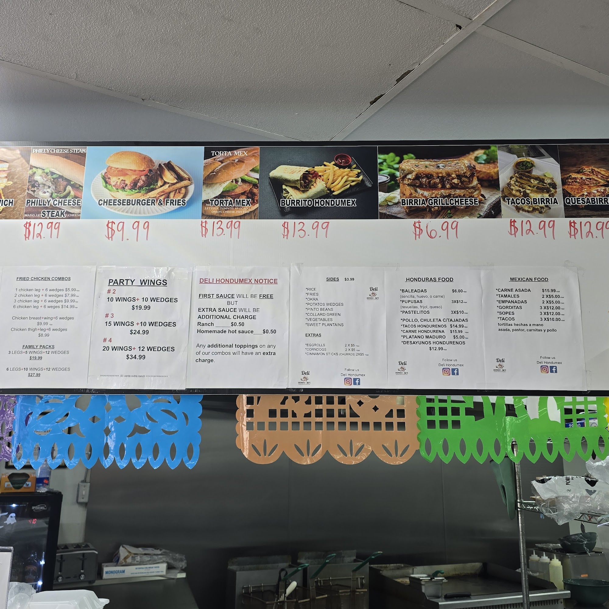 Deli HonduMex LLC Menu