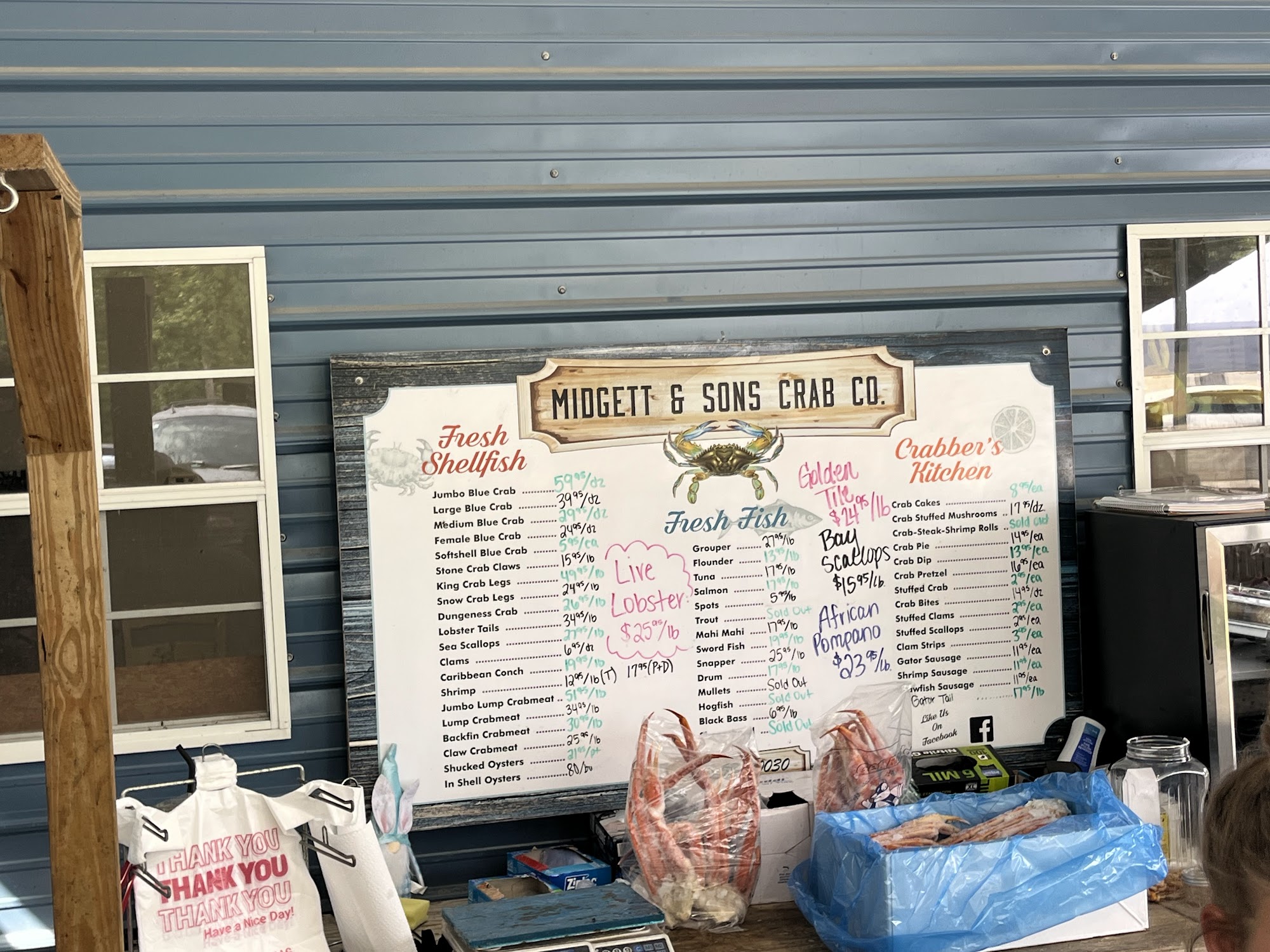 Midgett & Son's Crab Company Menu