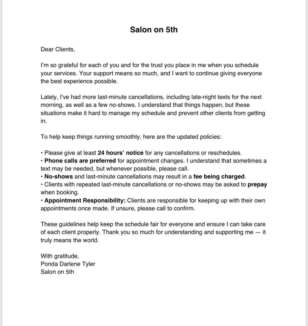 Salon on Fifth 109 W 5th St, Tabor City North Carolina 28463