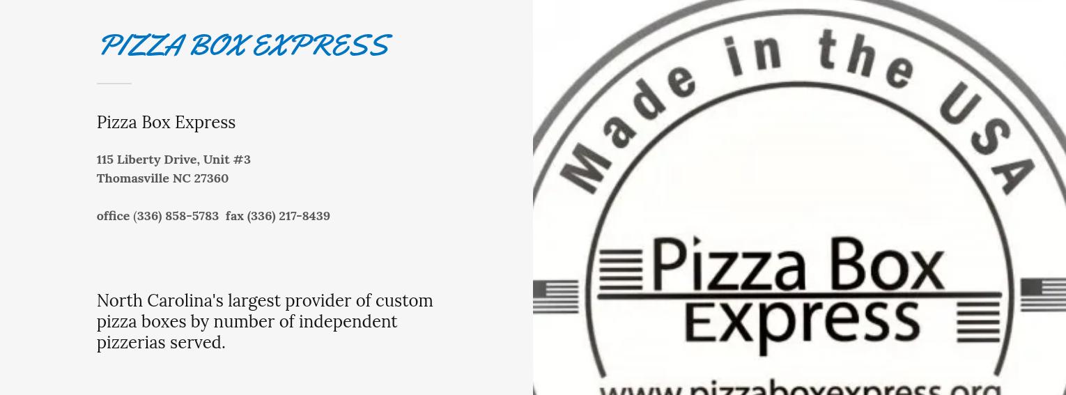 Pizza Box Express Menu