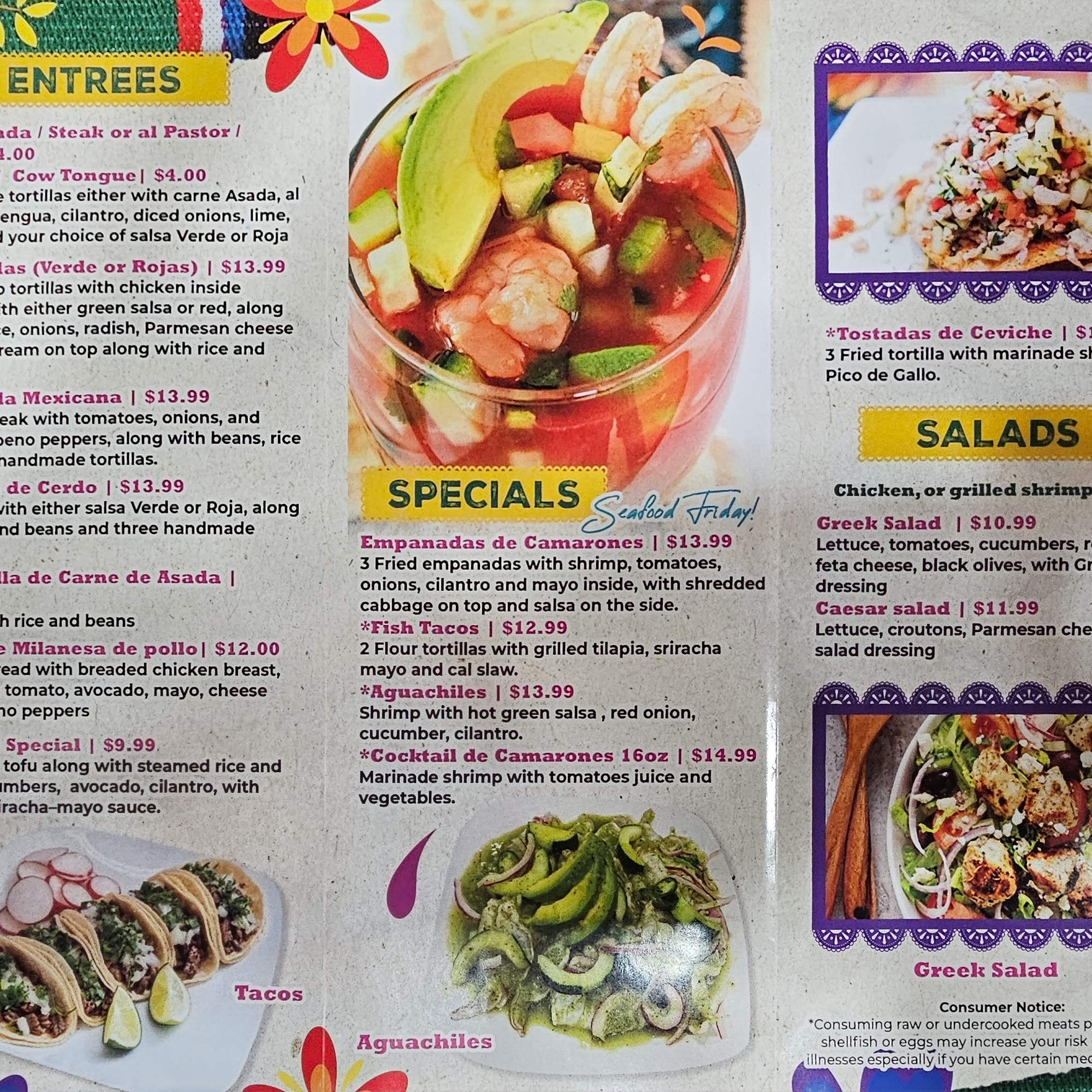 Emma’s kitchen Menu