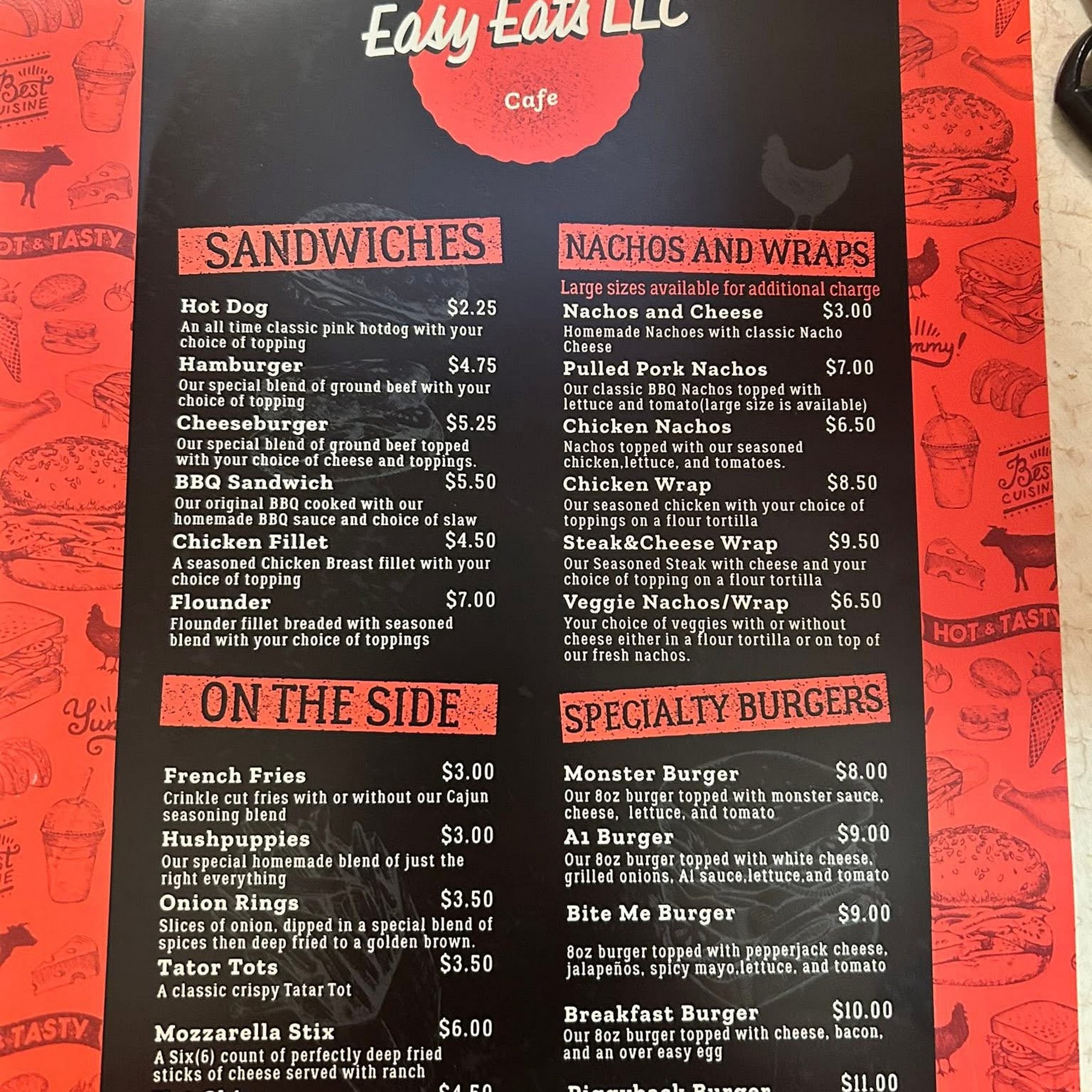 Easy Eats Menu