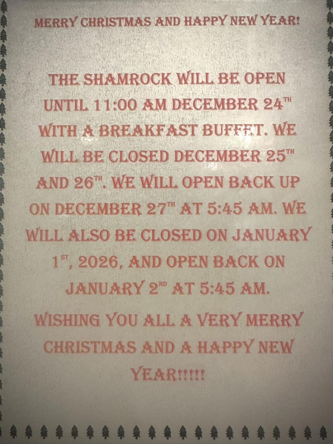 Shamrock Restaurant Williamston