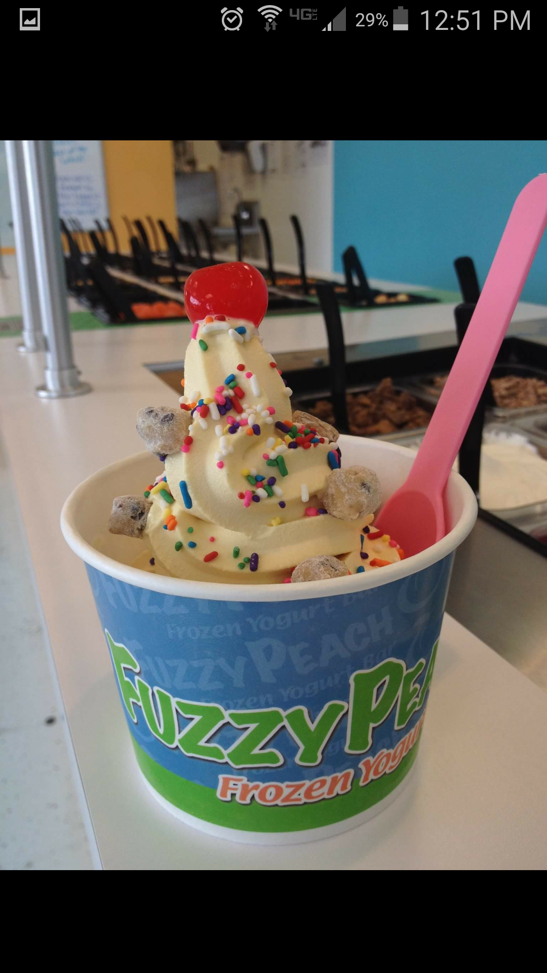 The Fuzzy Peach Frozen Yogurt Bar Menu