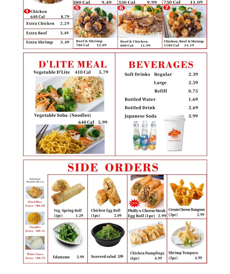Teriyaki Japan Menu