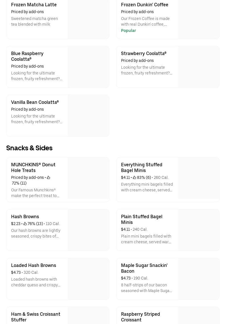 ATM Dunkin Donuts - 5111 Market St. Menu