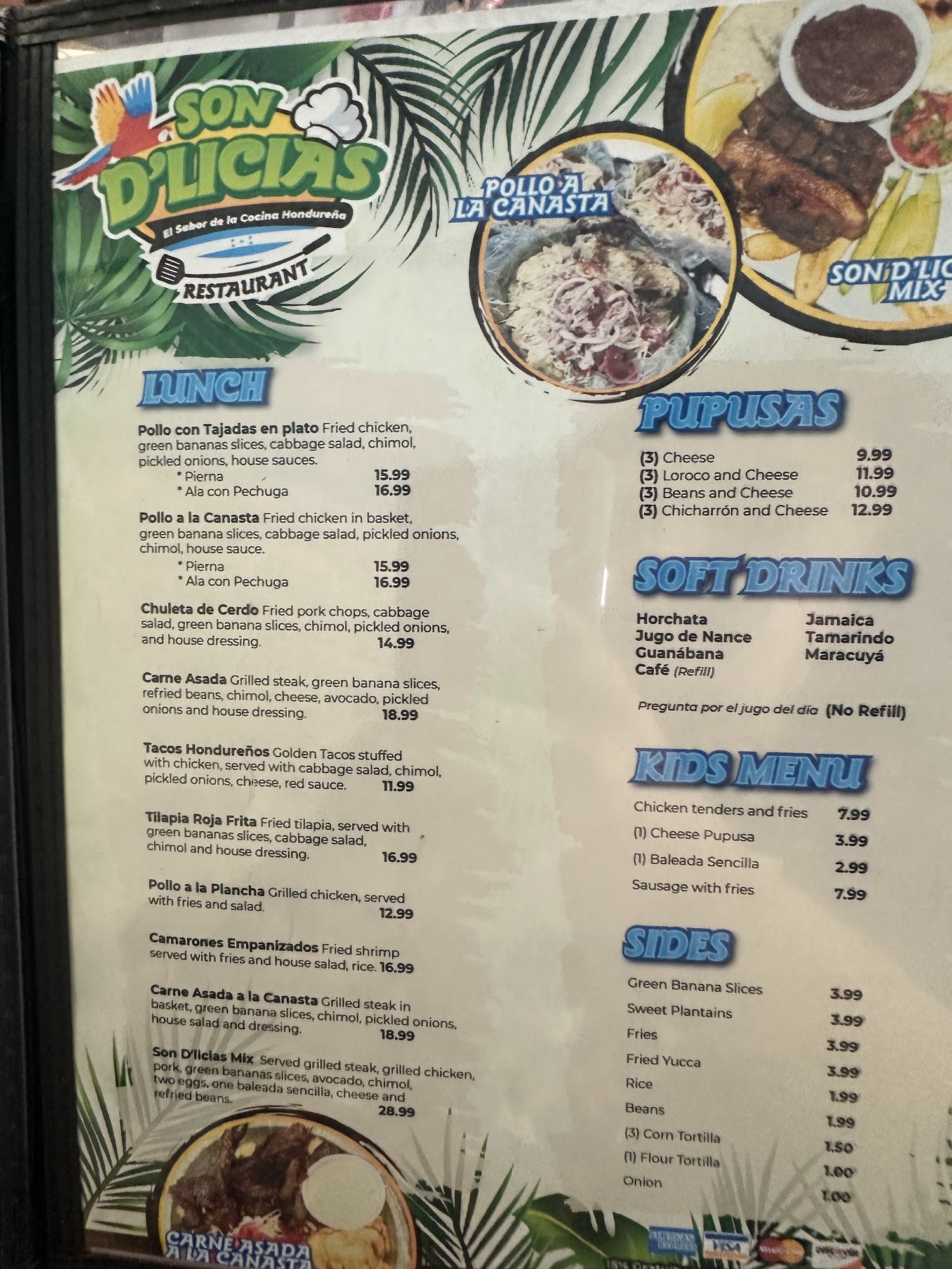 Restaurante SON DELICIAS Menu