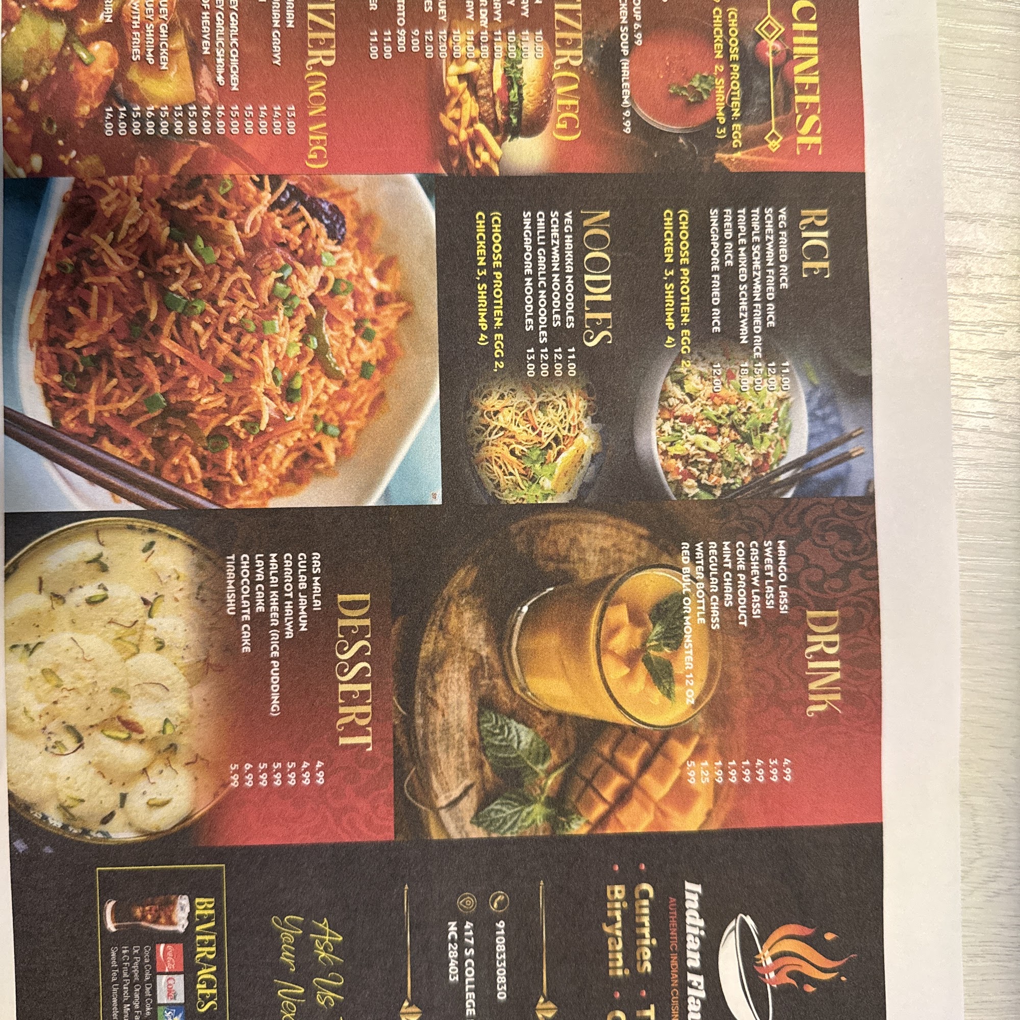 INDIAN FLAVORS Menu
