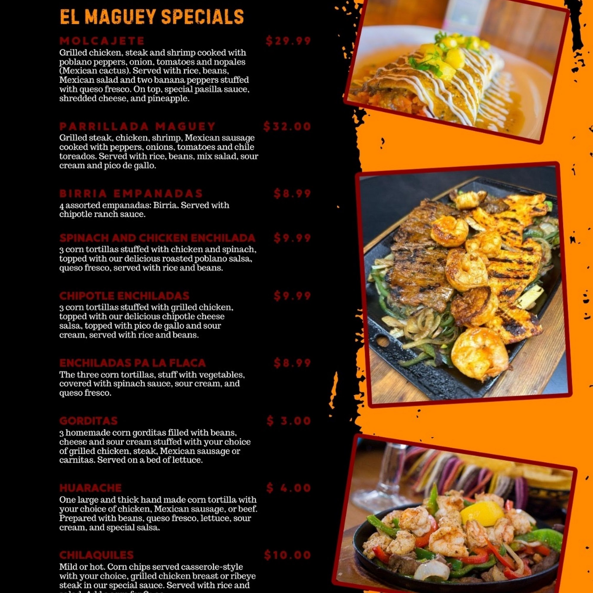 Taqueria El Maguey Menu