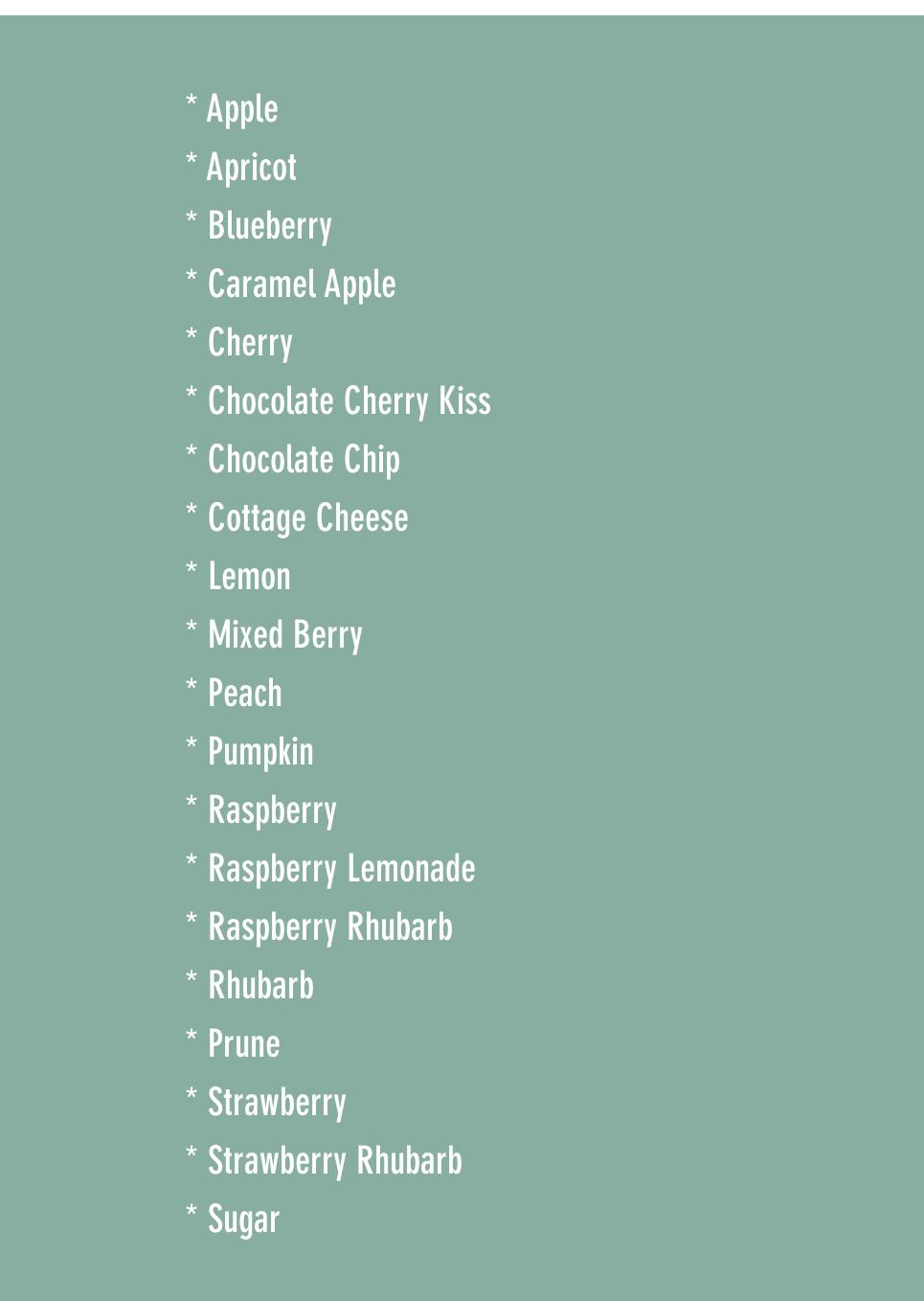 Grandma's Kuchen Menu