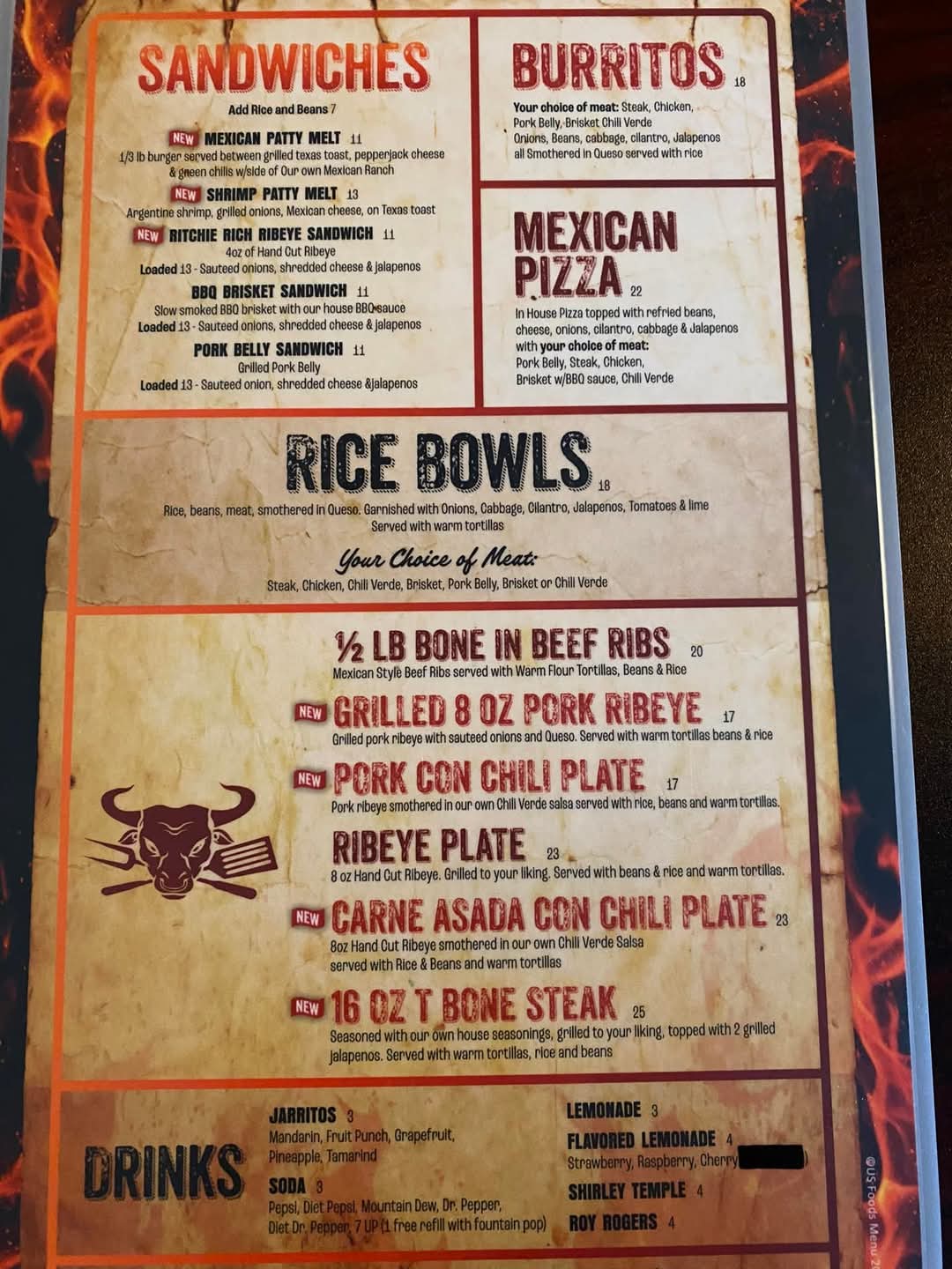 Luna’s Tex-Mex Cuisine Menu