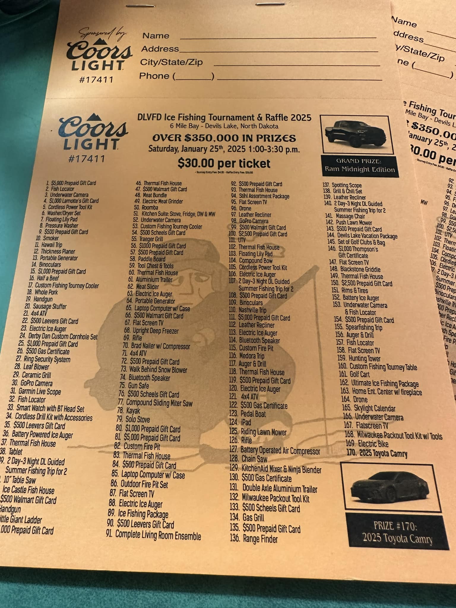 Fetch's Five Spot Menu