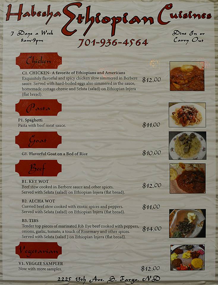 Ethiopian Eng’s Egg Restaurant Menu