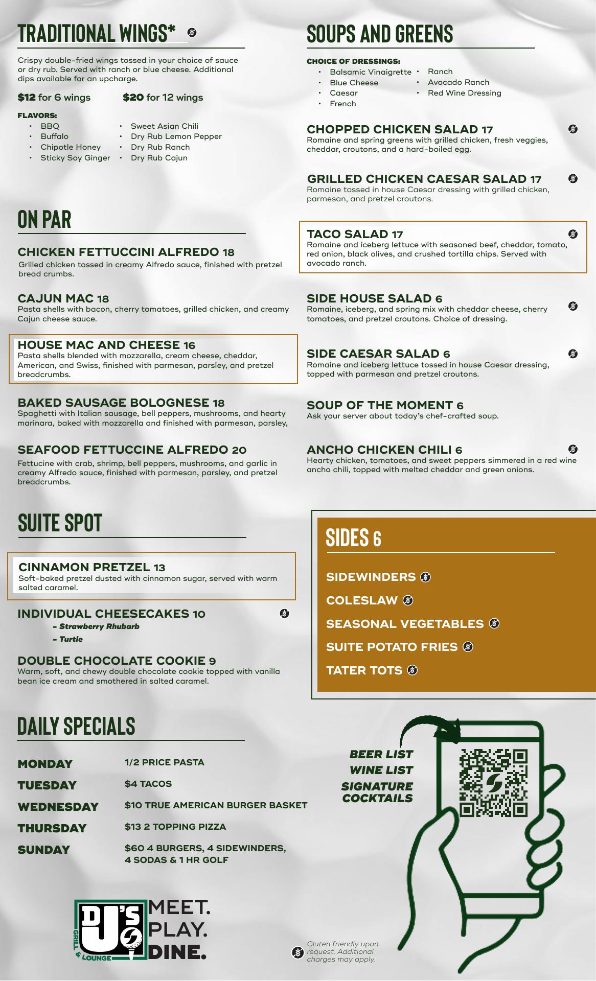 DJ’s Grill & Lounge Menu