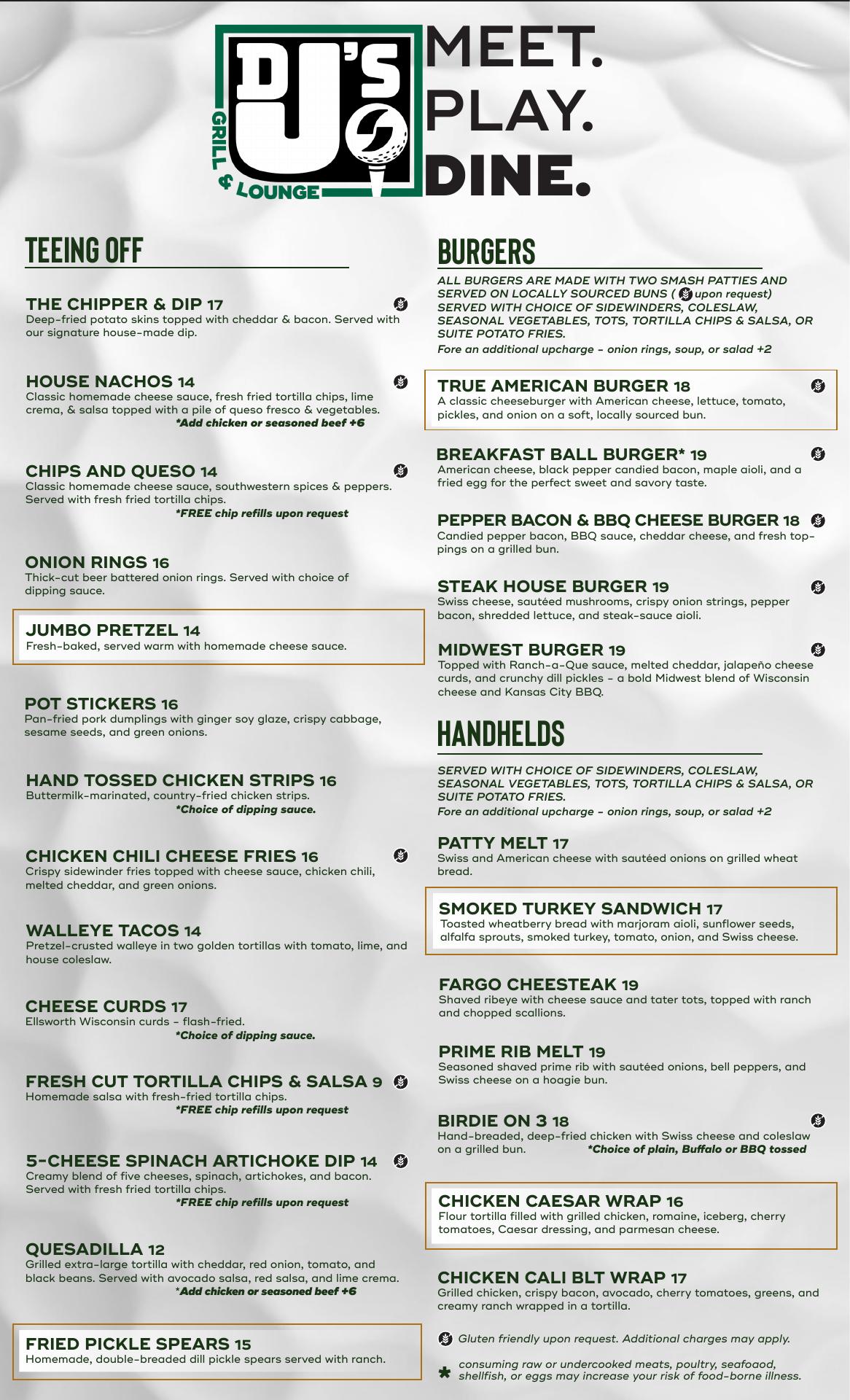 DJ’s Grill & Lounge Menu
