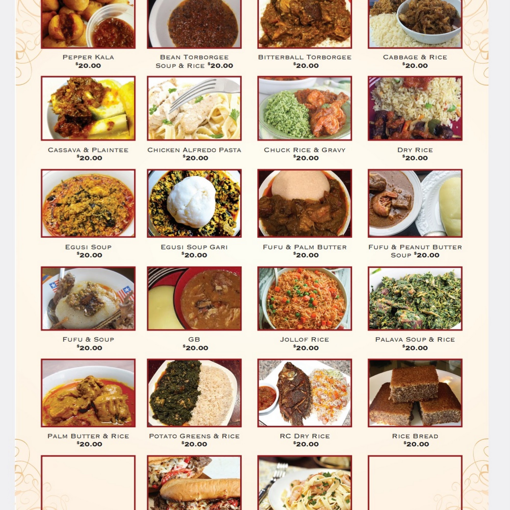 Fargo Royal Cuisine LLC Menu