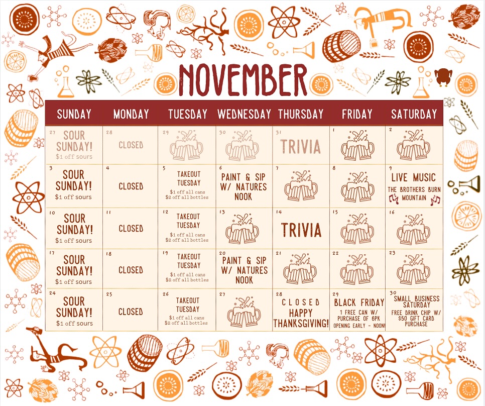 Atypical Brewery & Barrelworks Menu