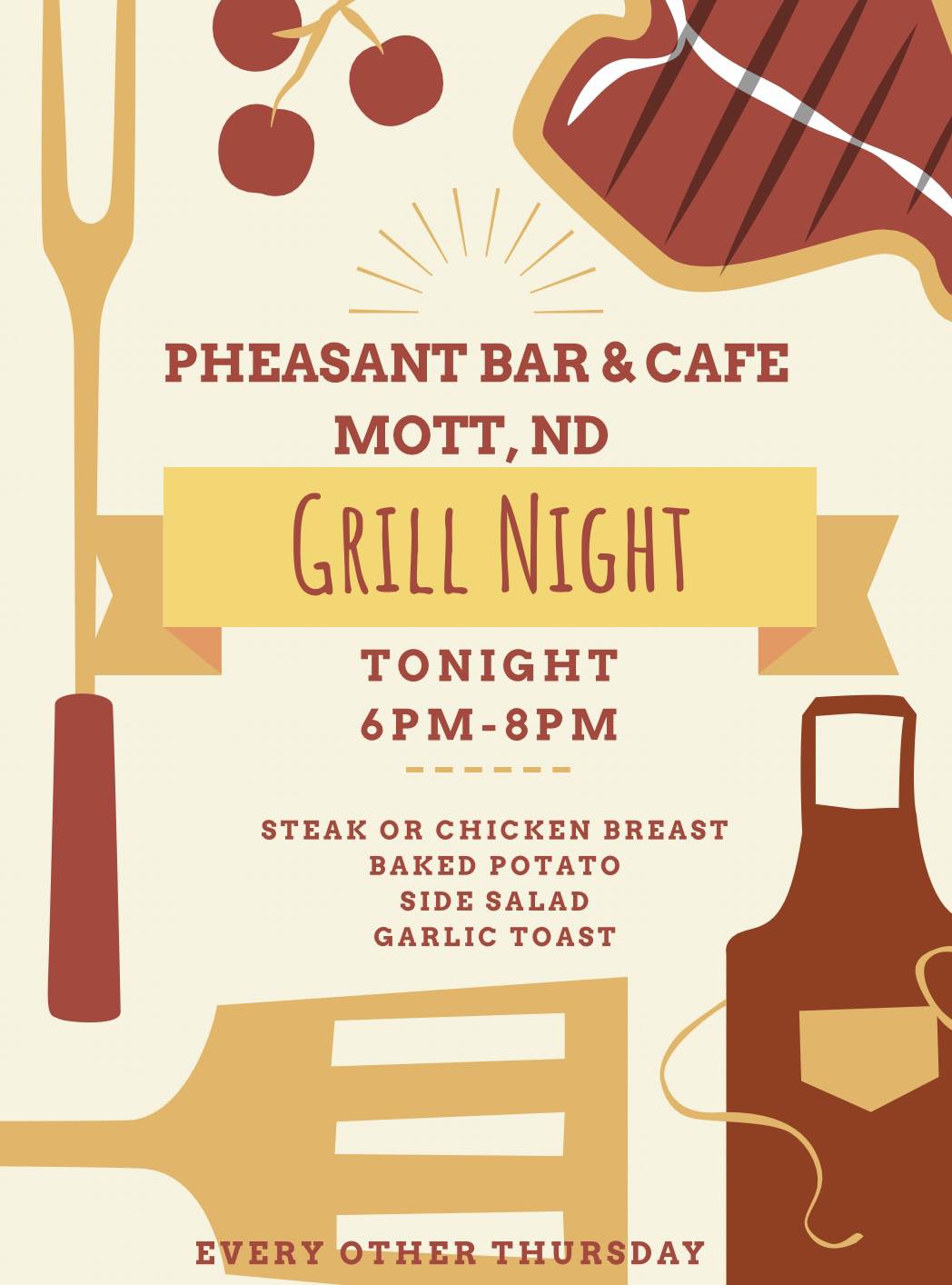 Pheasant Bar & Cafe Menu