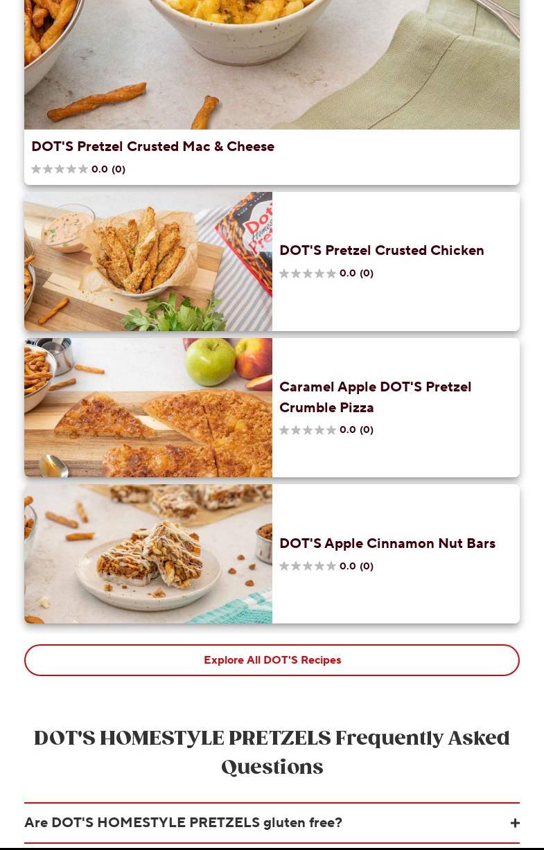 Dot's Pretzels Menu