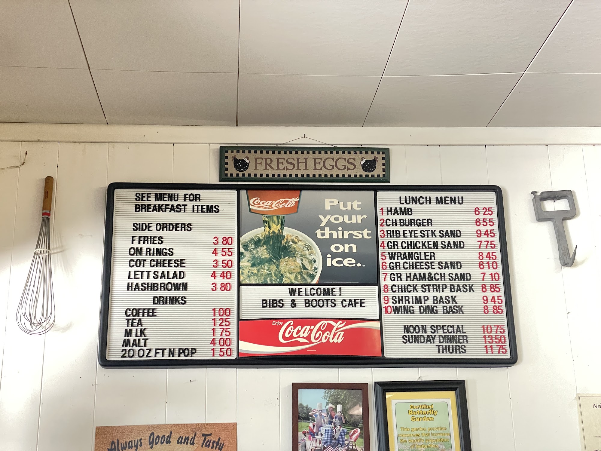 Bibs & Boots Yum Menu