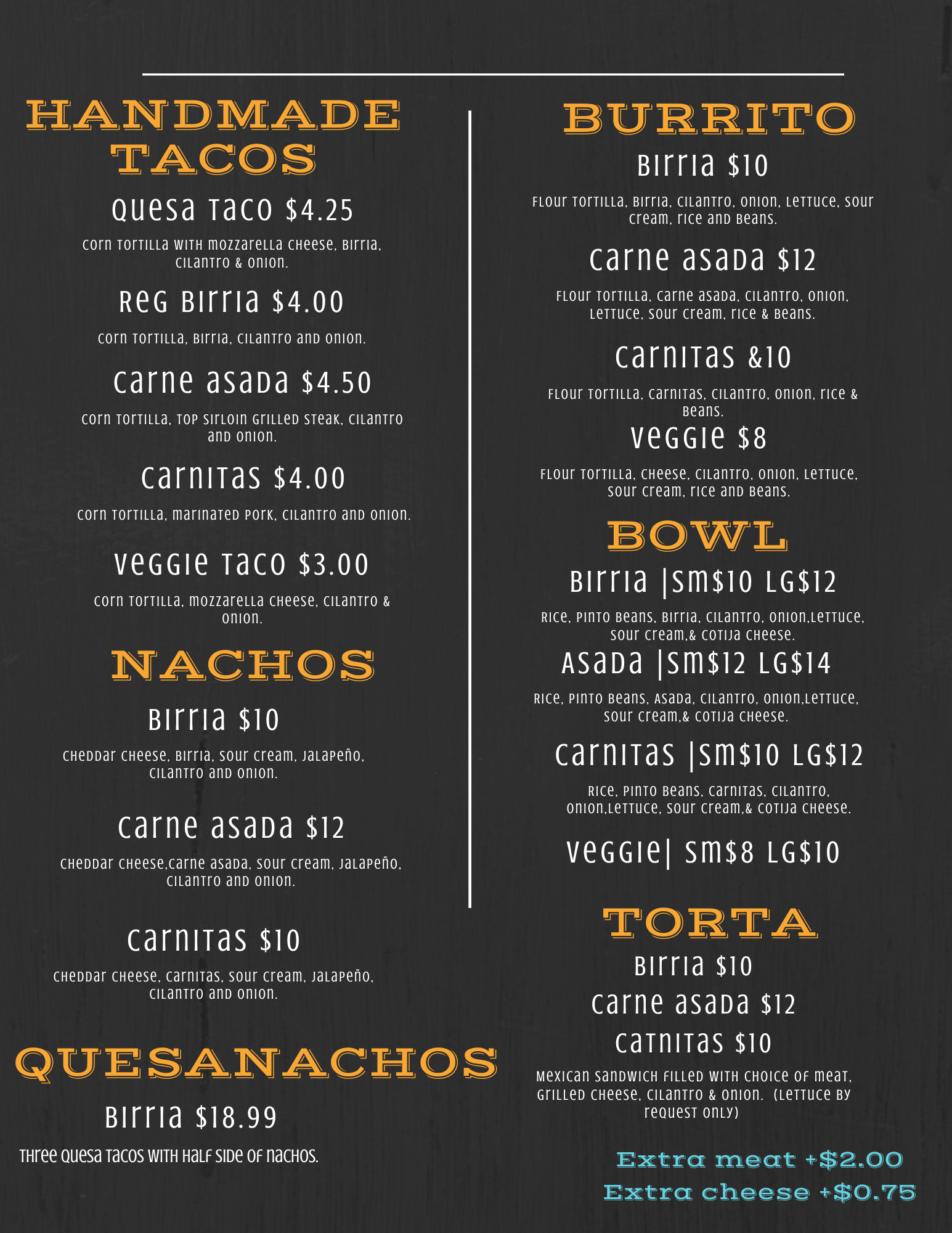 Tacolicious Menu