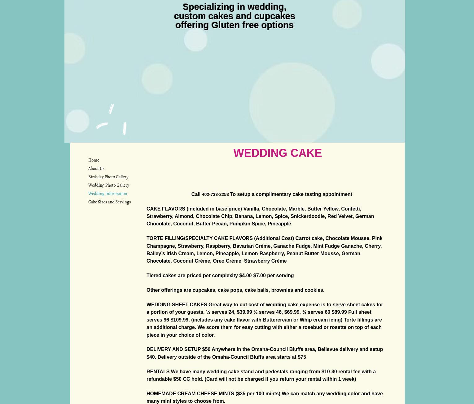 Cake Specialist Menu