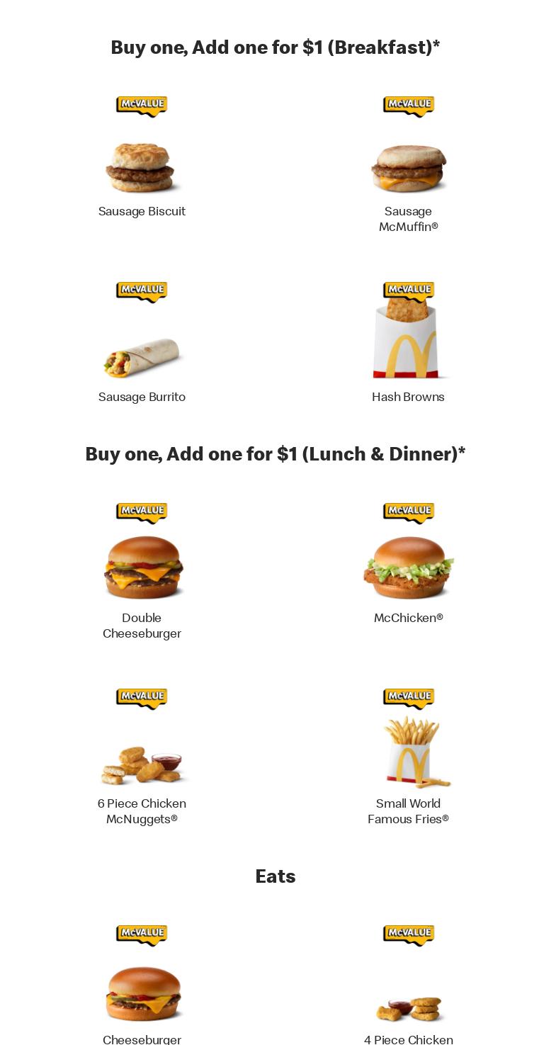McDonald’s Menu