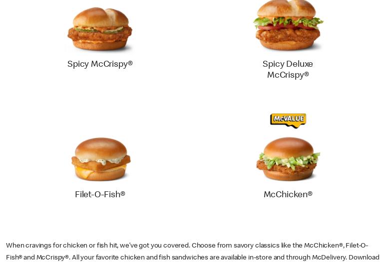 McDonald’s Menu
