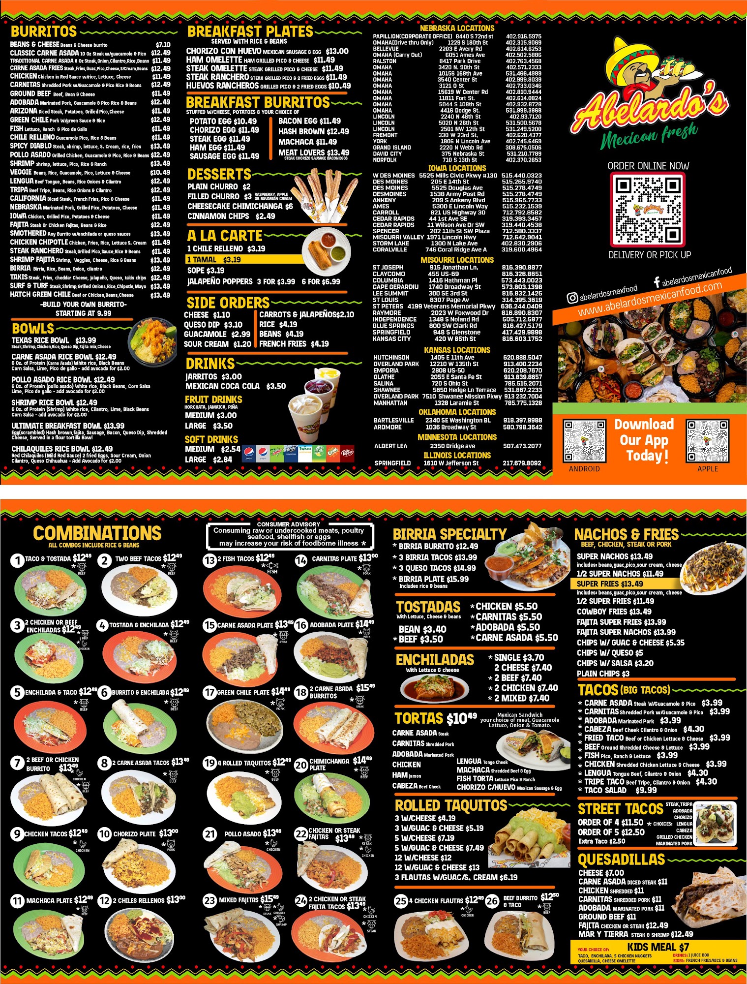 Abelardo’s Mexican Fresh Menu