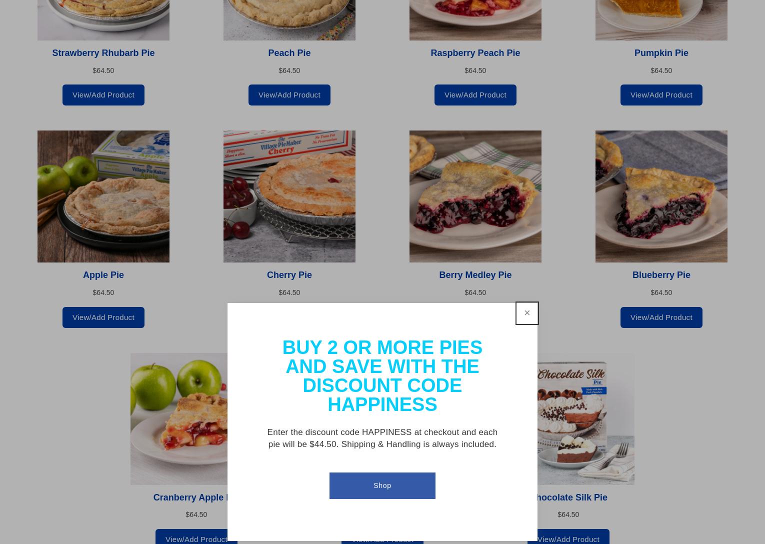 The Village PieMaker Menu