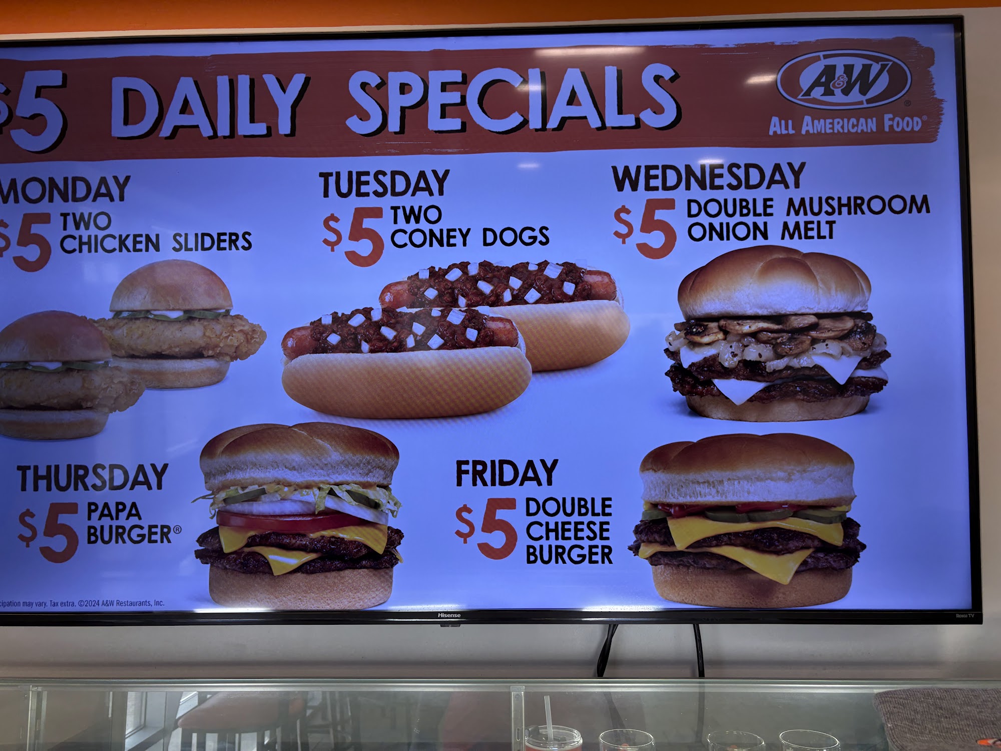 A&W Restaurant Menu