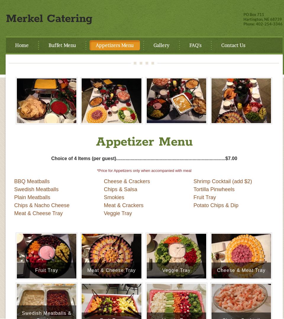 Roger Merkel Catering Menu
