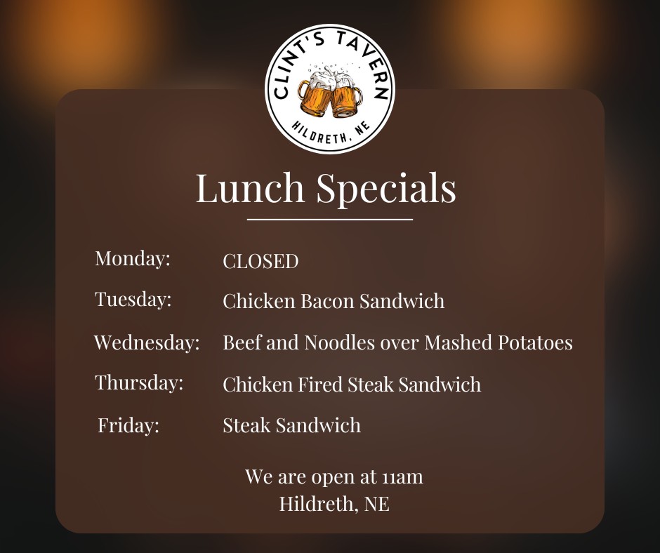 Clint’s Tavern Menu