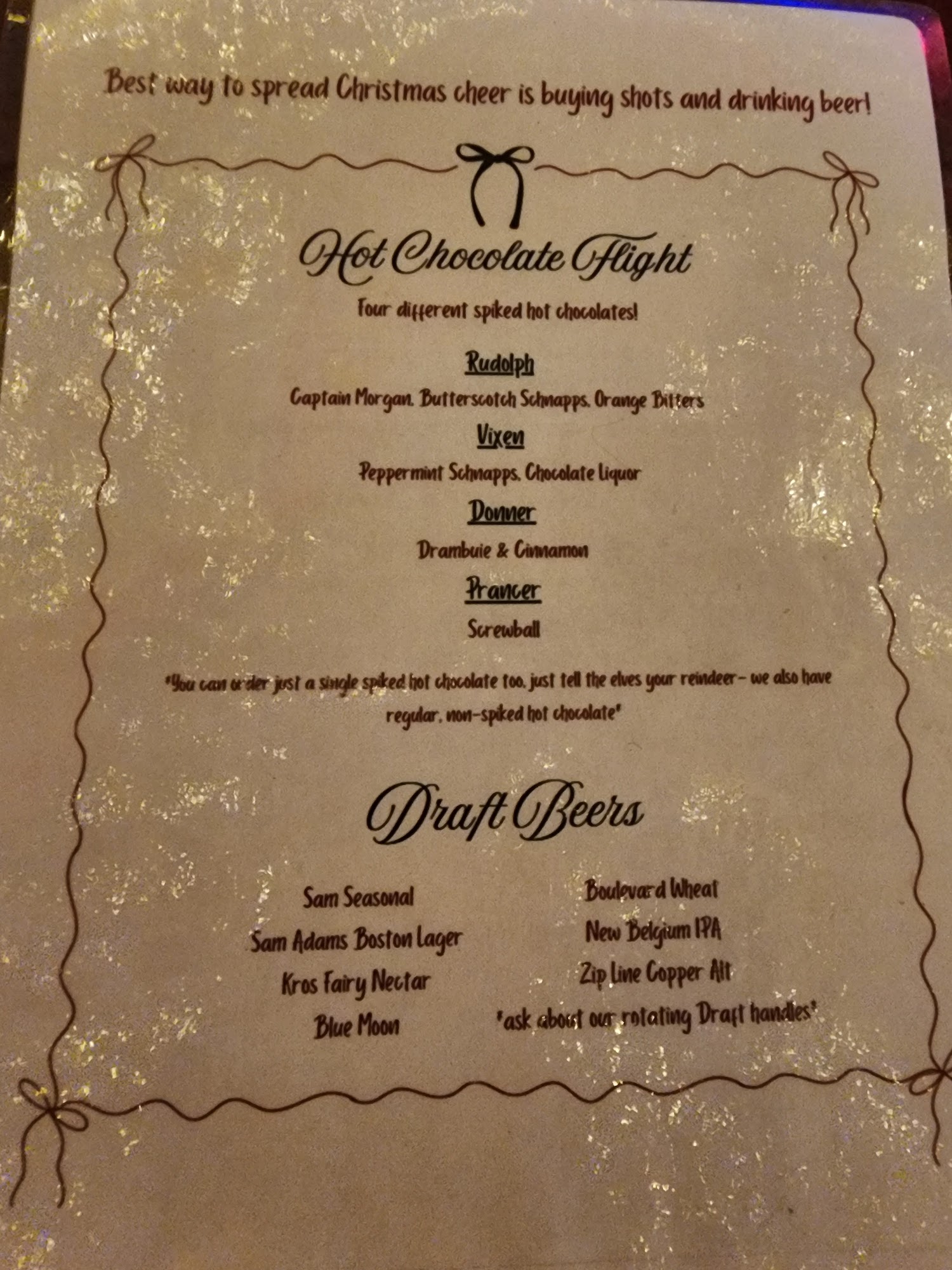 Captain Jack's Bar Menu