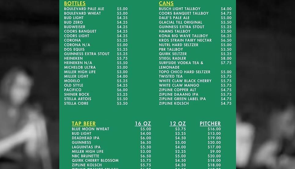 Duffy's Tavern Menu