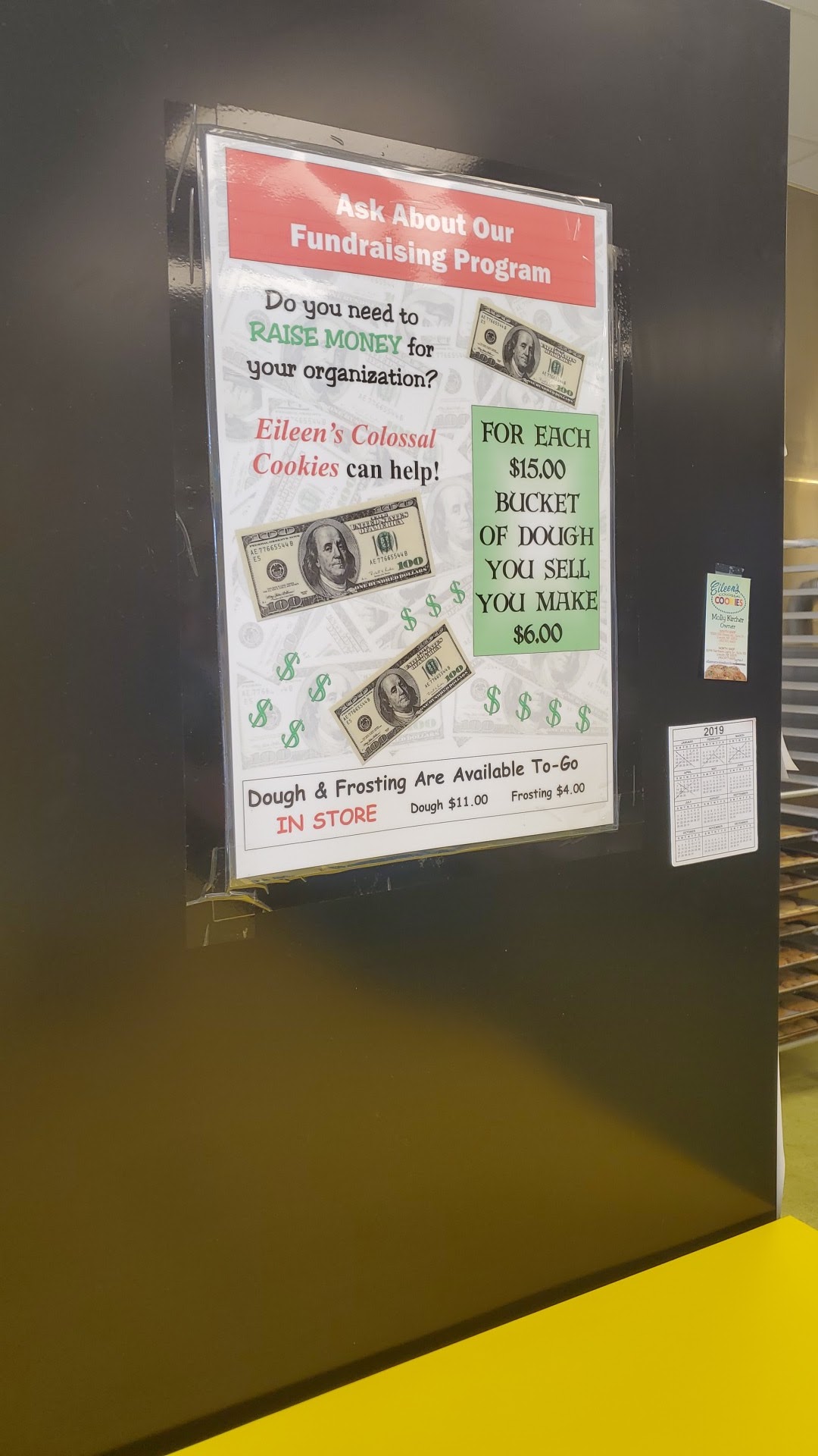 Eileen's Colossal Cookies Menu